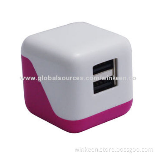 ETL approved mini design dual USB Home charger with 5V 2.1A output for smartphone charging